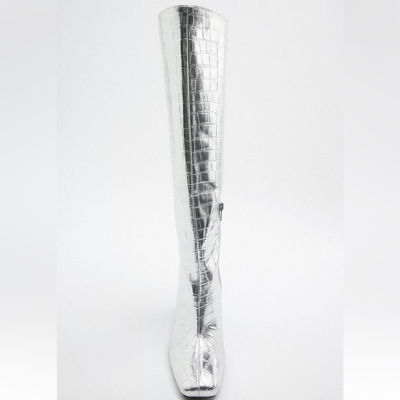 ZARA LAMINATED HEELED BOOTS - Picture 10 of 12